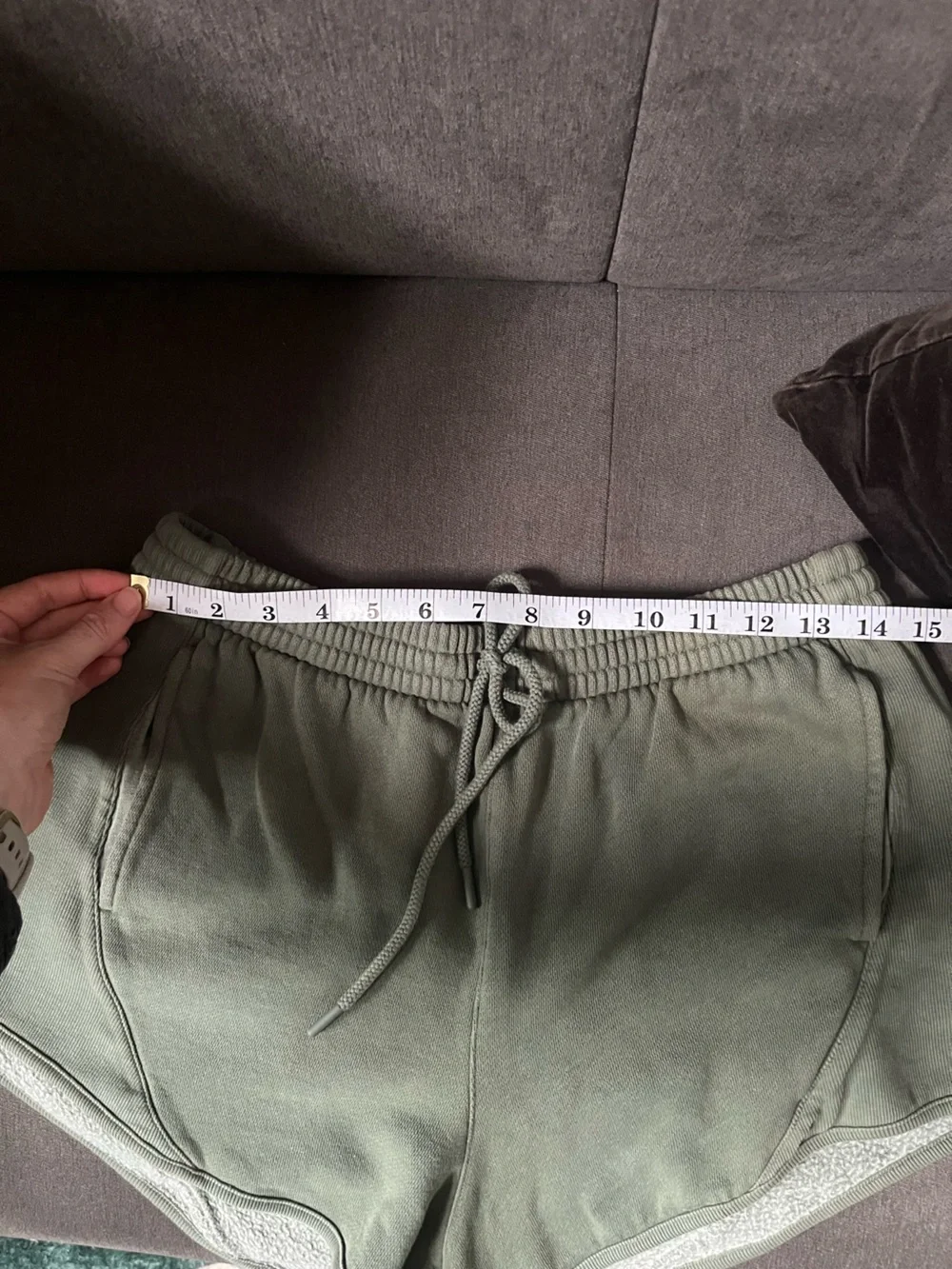 VS PINK Ivy Fleece Curved Hem Shorts - Fresh Forest